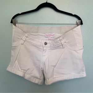 White maternity shorts